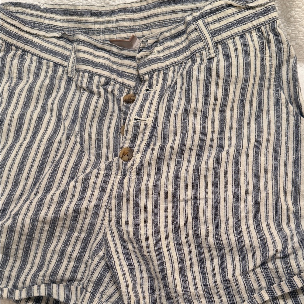 GAP Women's Striped Blue and White Bermudas